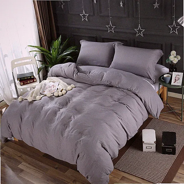 10 King Size Dark Grey Microfiber Bedding Sets: 1 Duvet Cover 2 Pillow Shams/Set