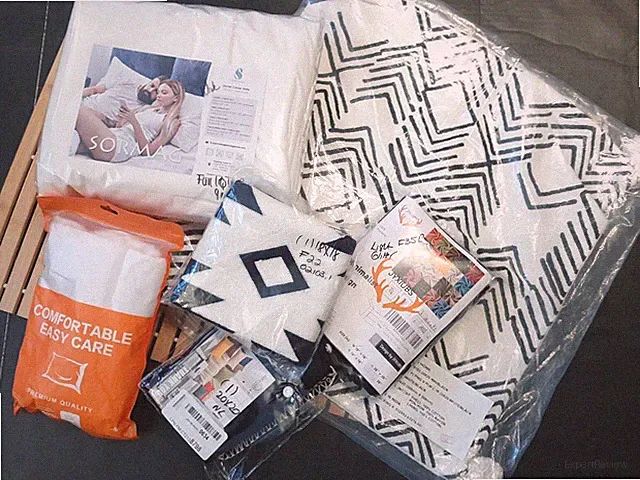 10 PC Queen Boho Black & WHITE DUVET COVER SET BUNDLE Shams & Pillow Covers
