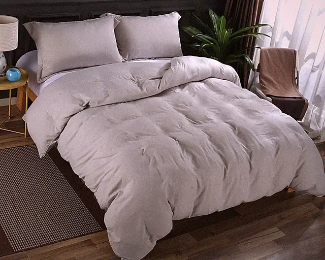 10 Queen Size Light Gray Microfiber Bed Sets: 1 Duvet Cover 2 Pillow Shams/Set
