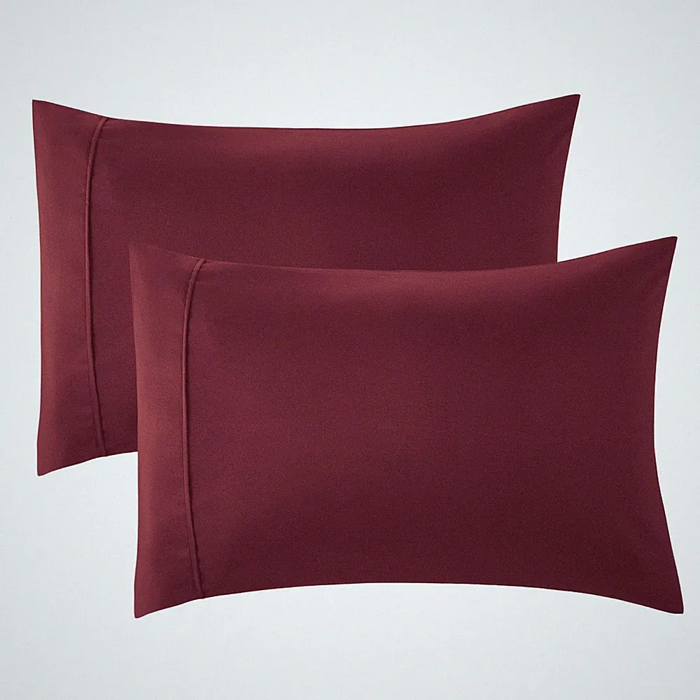 Bedsure Queen Pillowcases Set of 2 - Burgundy Pillow Cases Queen Size 2 Pack 20
