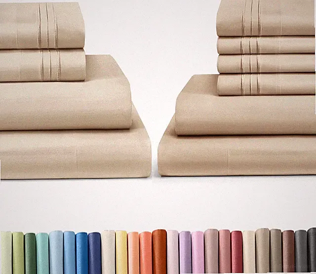 Cream 10-Piece California King Bed Sheets Set