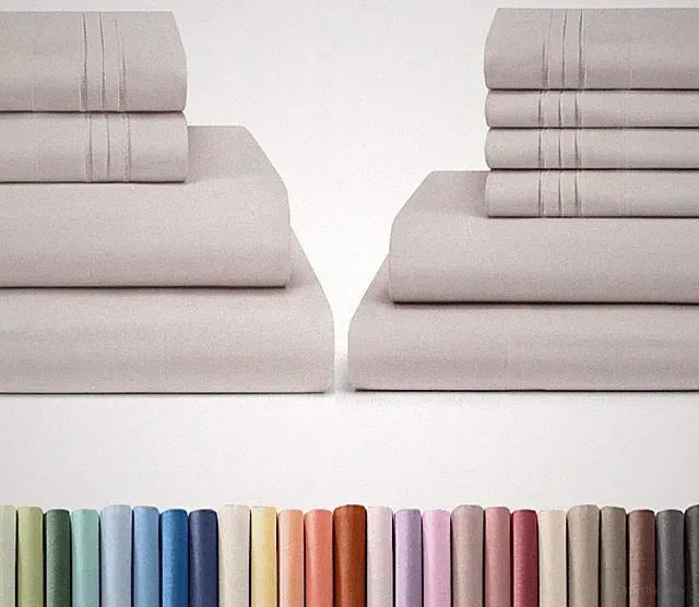 Luxurious Light Grey Cal King Bed Sheets Set - 10 Pieces Total!