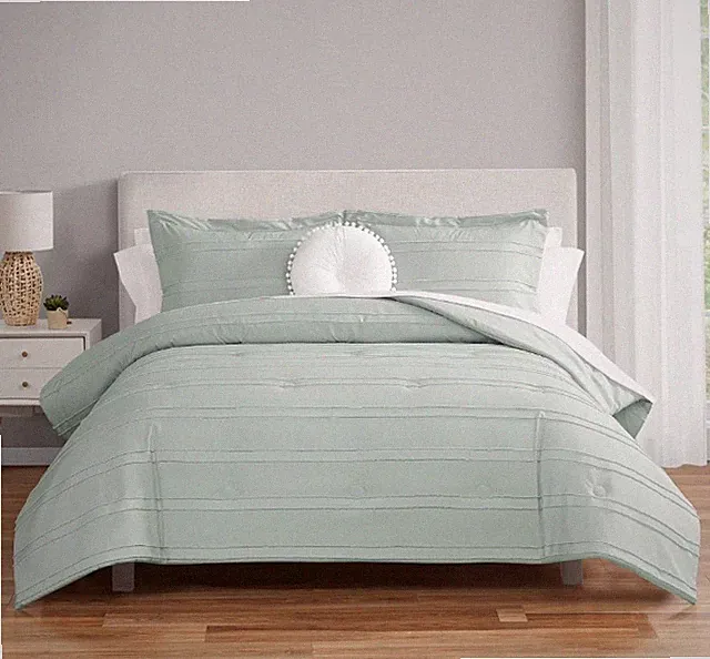 Mainstays 10 Piece Bed in a Bag Comforter Set, Full, Mint