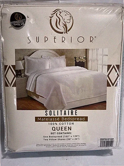 Superior Solitaire Queen 3 Piece Bedspread Set Matelasse Coverlet Aqua 2 Shams