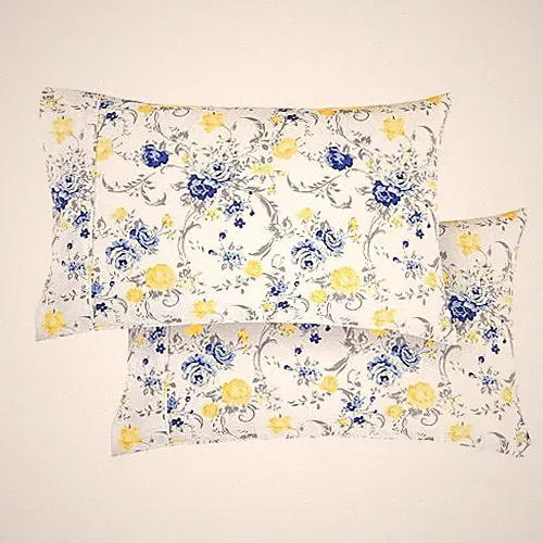 Ultra Soft Set of 2 Floral Print Pillowcases - 1500 Premium Hotel Quality