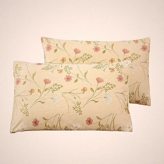 WINLIFE 100% Cotton Pillowcases Set of 2 Garden Flowers Printed Pillow Cases...